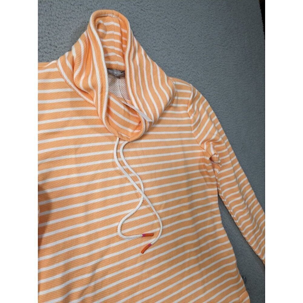 T by Talbots Pullover Womens Small Petite PS Funnel Neck Delightful Stripe - Picture 11 of 11